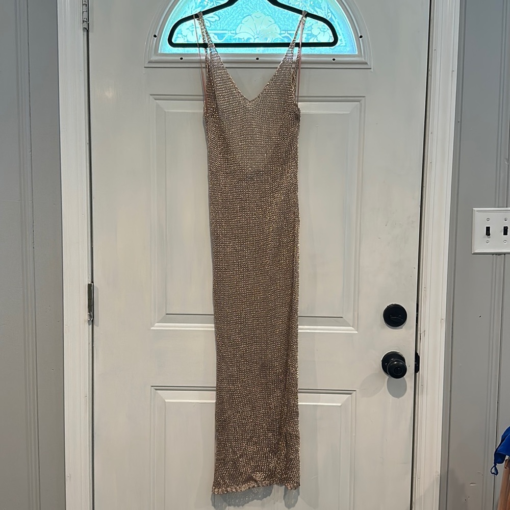 Fashion nova rose gold maxi cover up